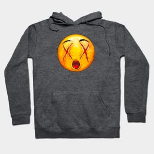 Scary Dizzy Face Emoticon Hoodie